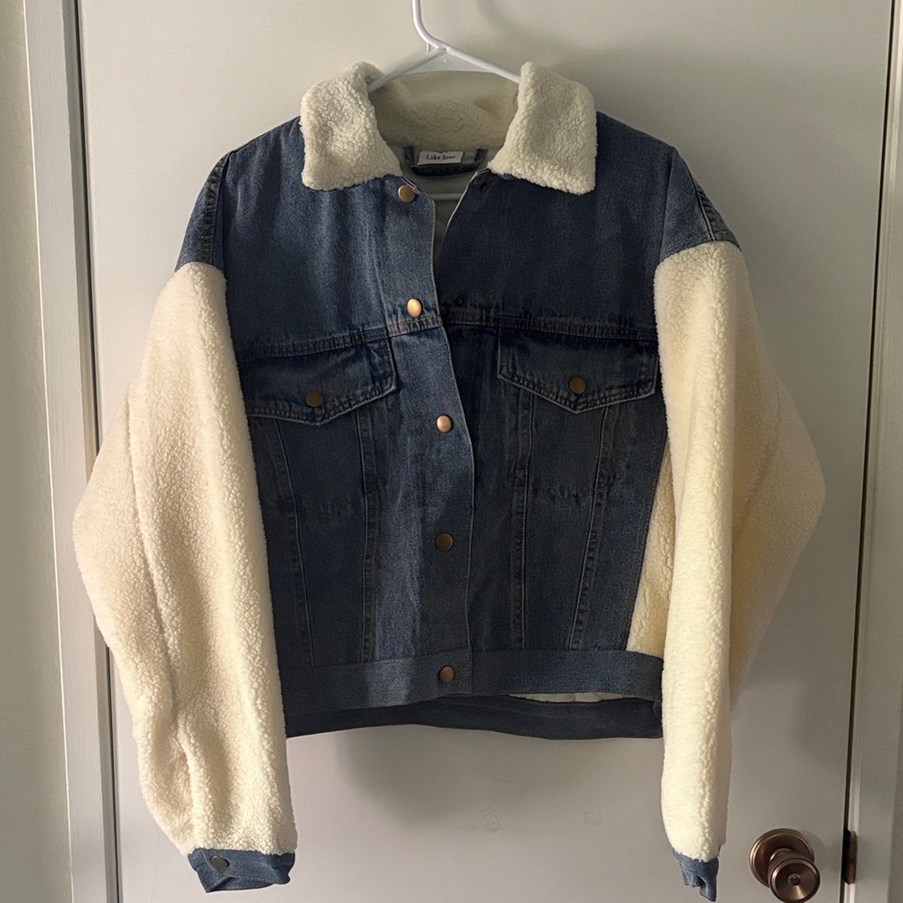 Cozy Denim and Cream Sherpa Jacket